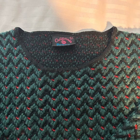 Vintage California Poppy Red and Green Ugly Christmas Knit Sweater - L - Picture 4 of 9